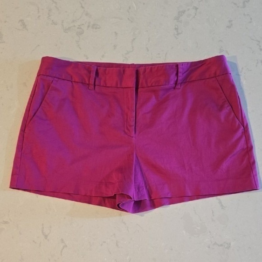 Metaphor Womens Magenta Pink Flat Front Dress Shorts Size 16 Pink Chino Shorts